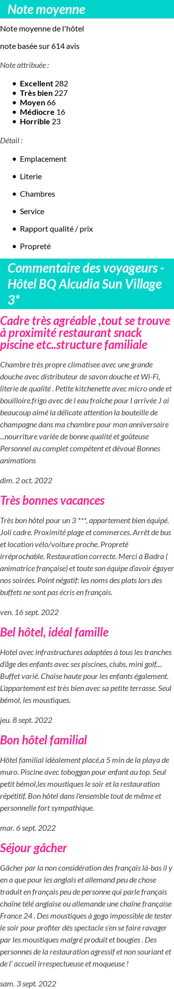 Avis clients