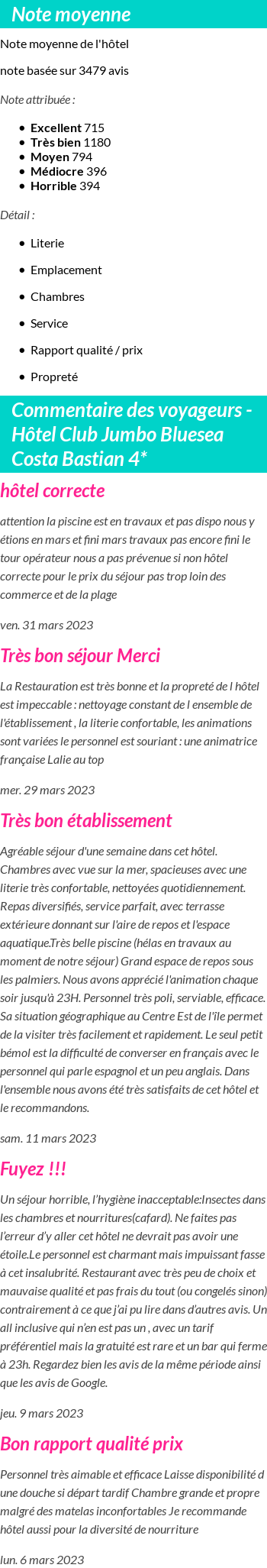 Avis clients
