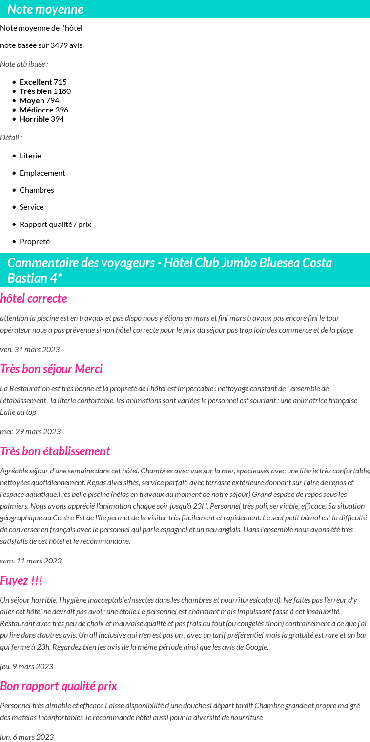 Avis clients