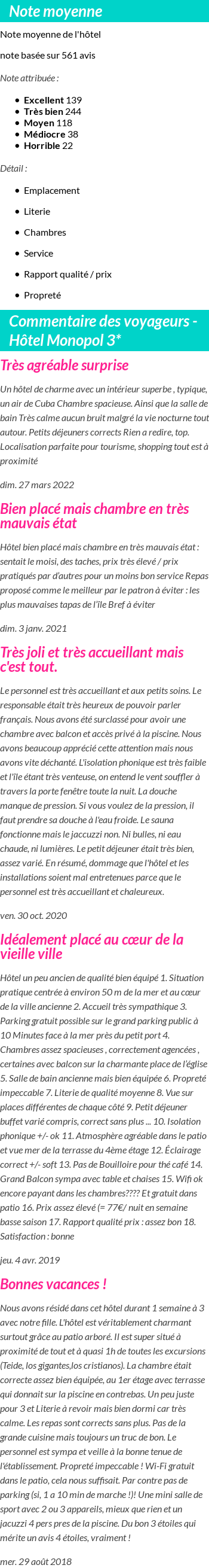 Avis clients