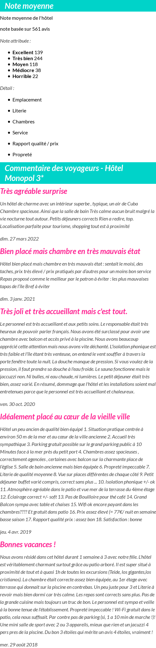 Avis clients