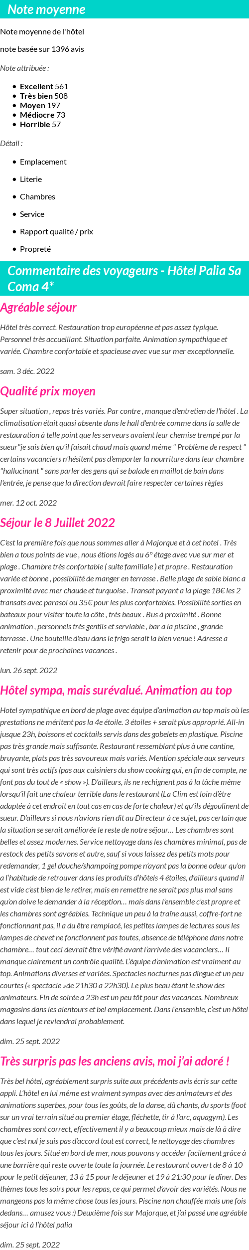 Avis clients