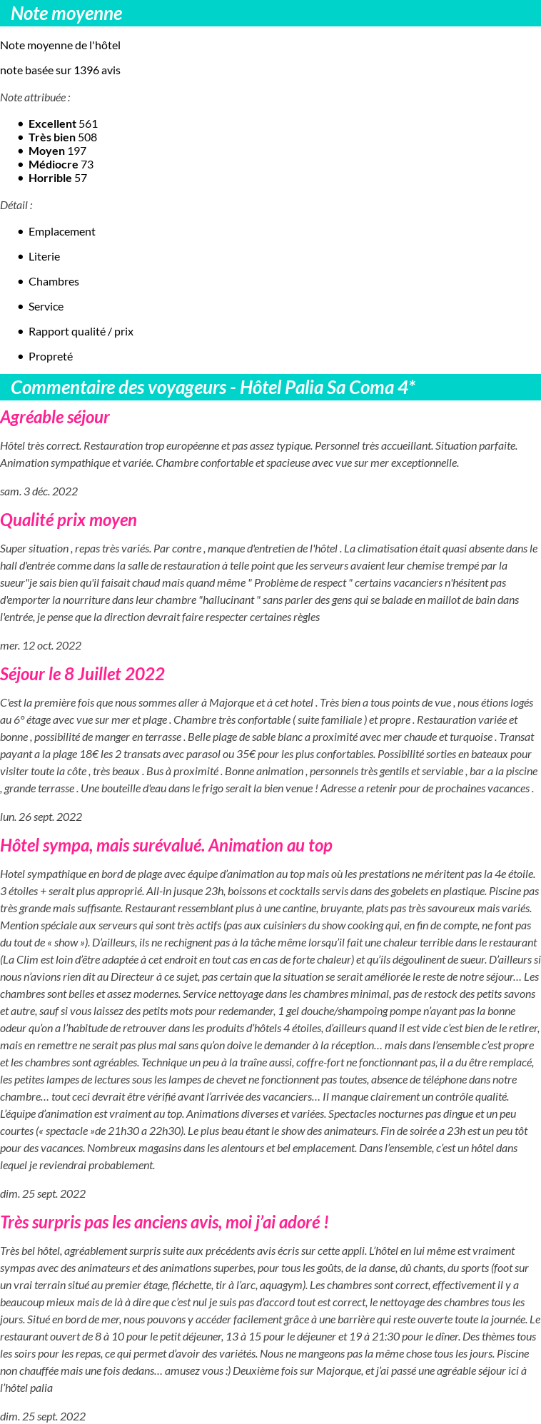 Avis clients