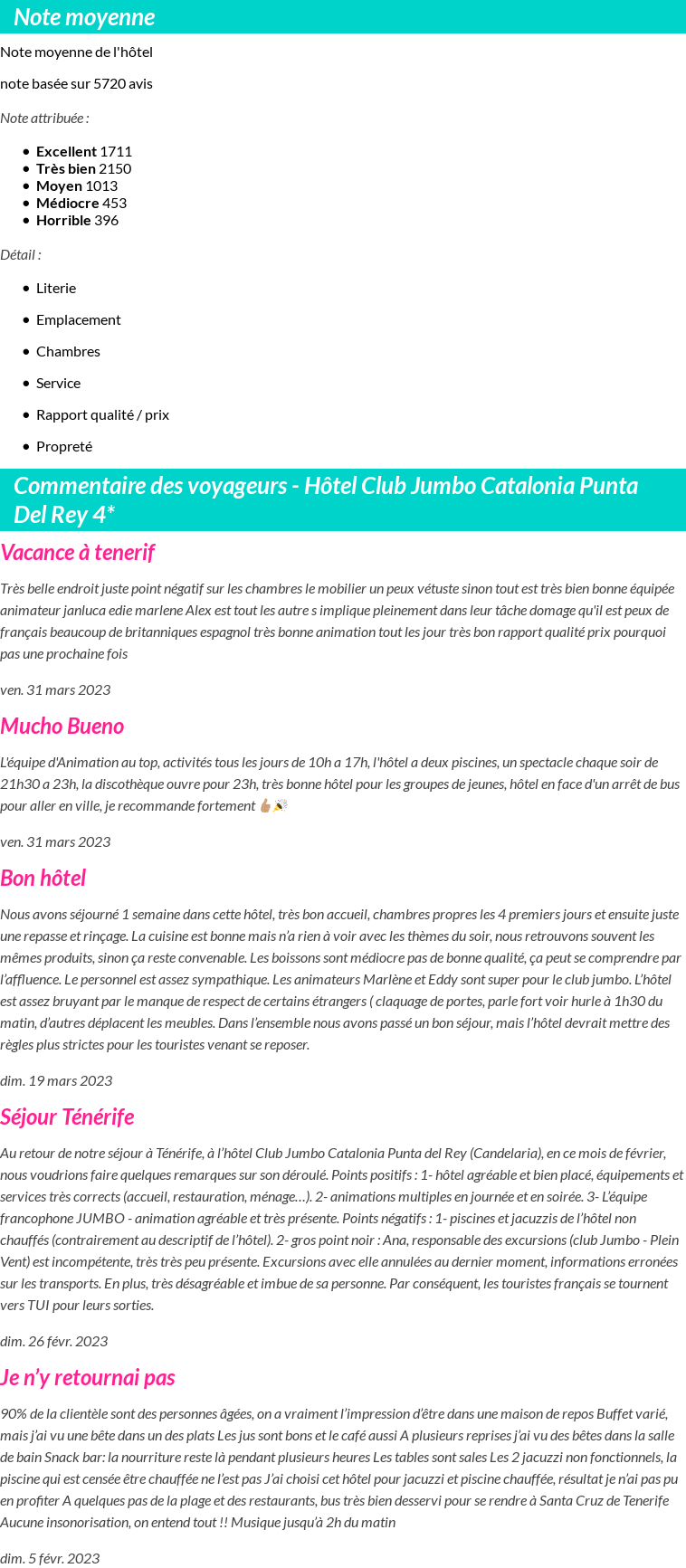 Avis clients
