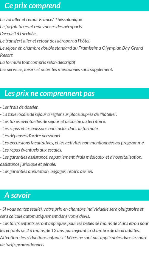 Conditions tarifaires