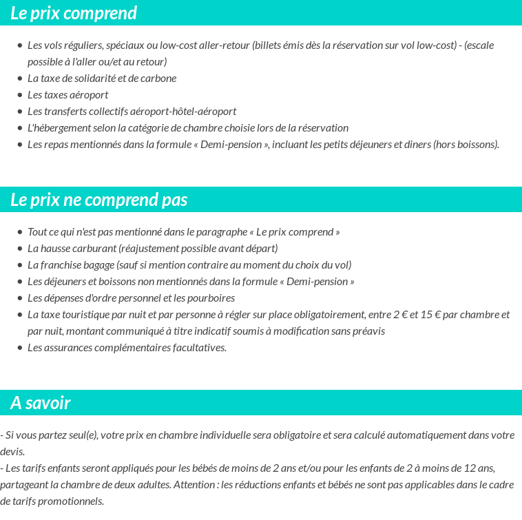 Conditions tarifaires