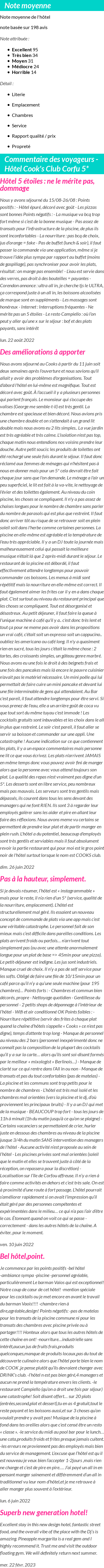Avis clients