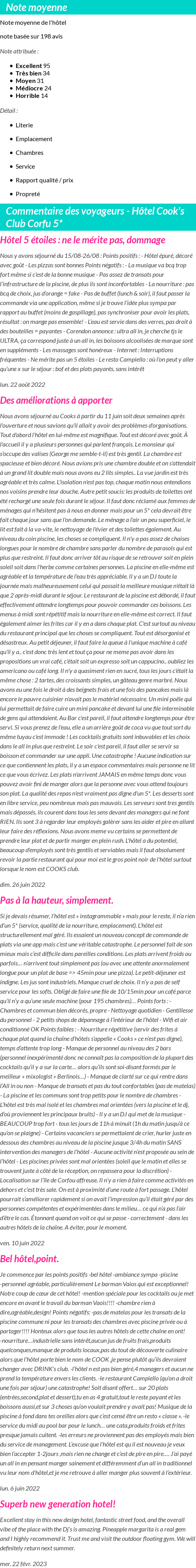 Avis clients