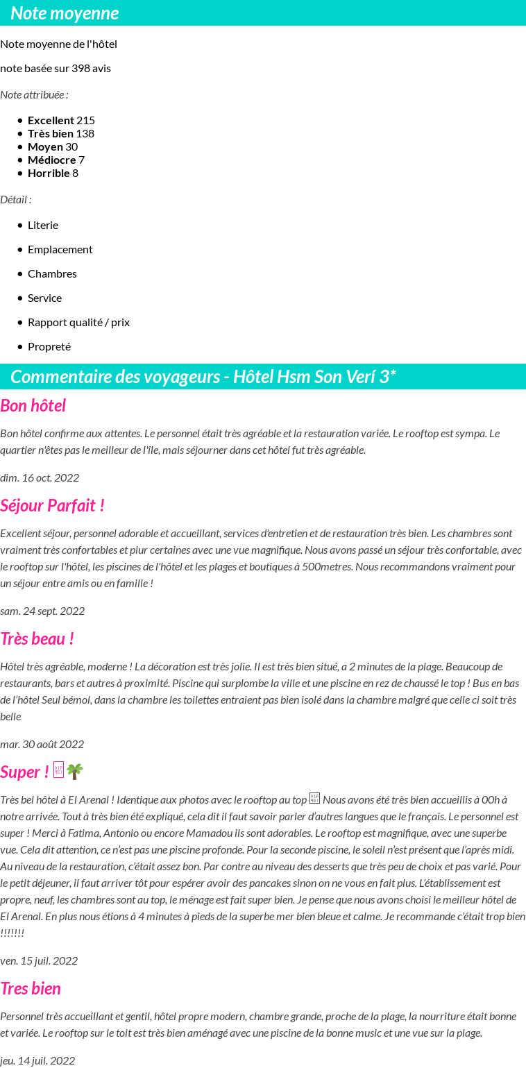 Avis clients