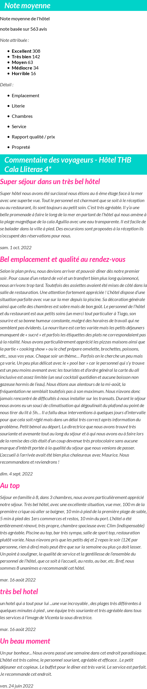 Avis clients