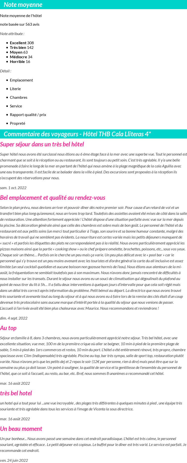 Avis clients