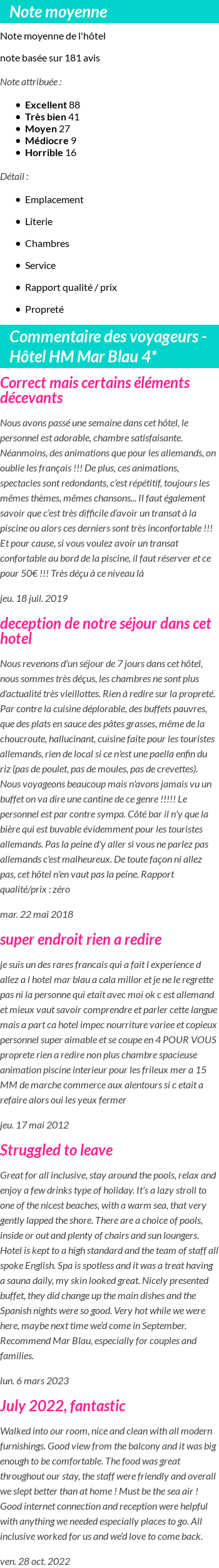 Avis clients