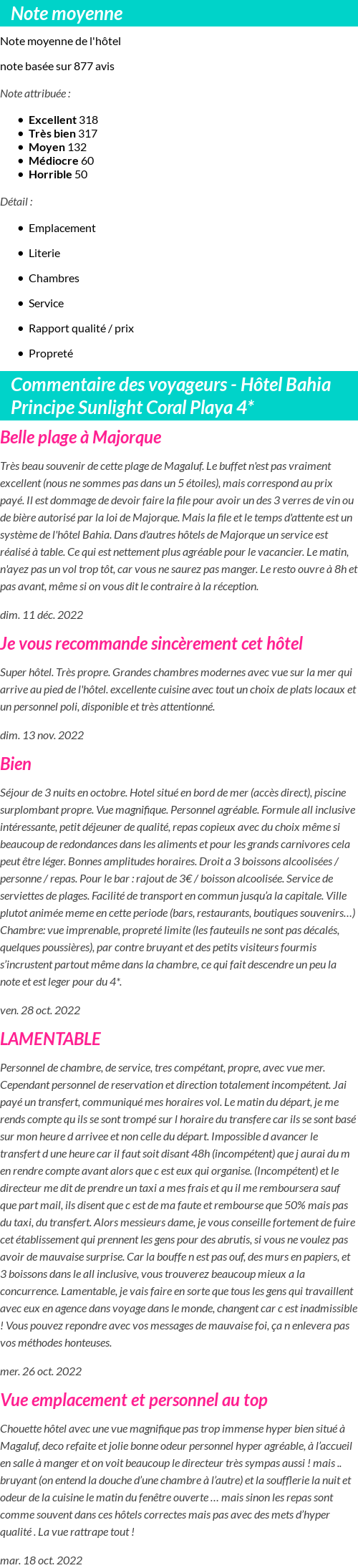 Avis clients