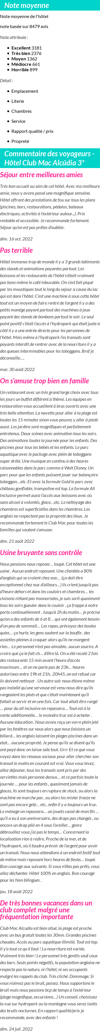 Avis clients