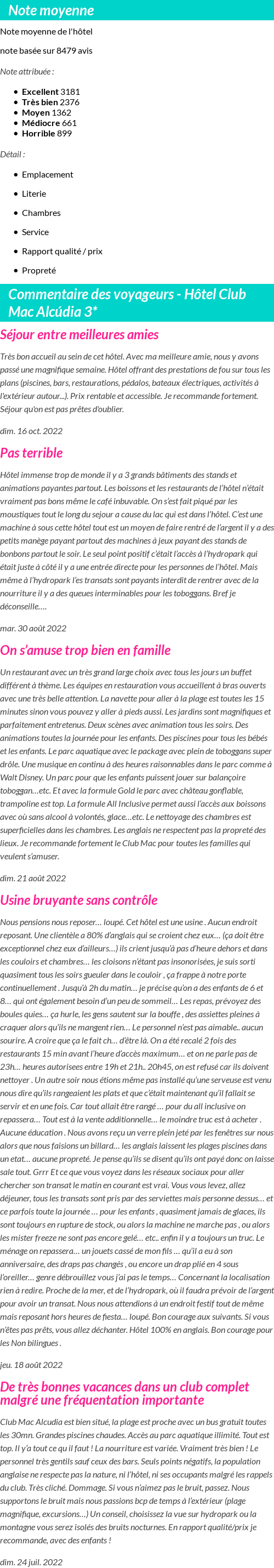 Avis clients