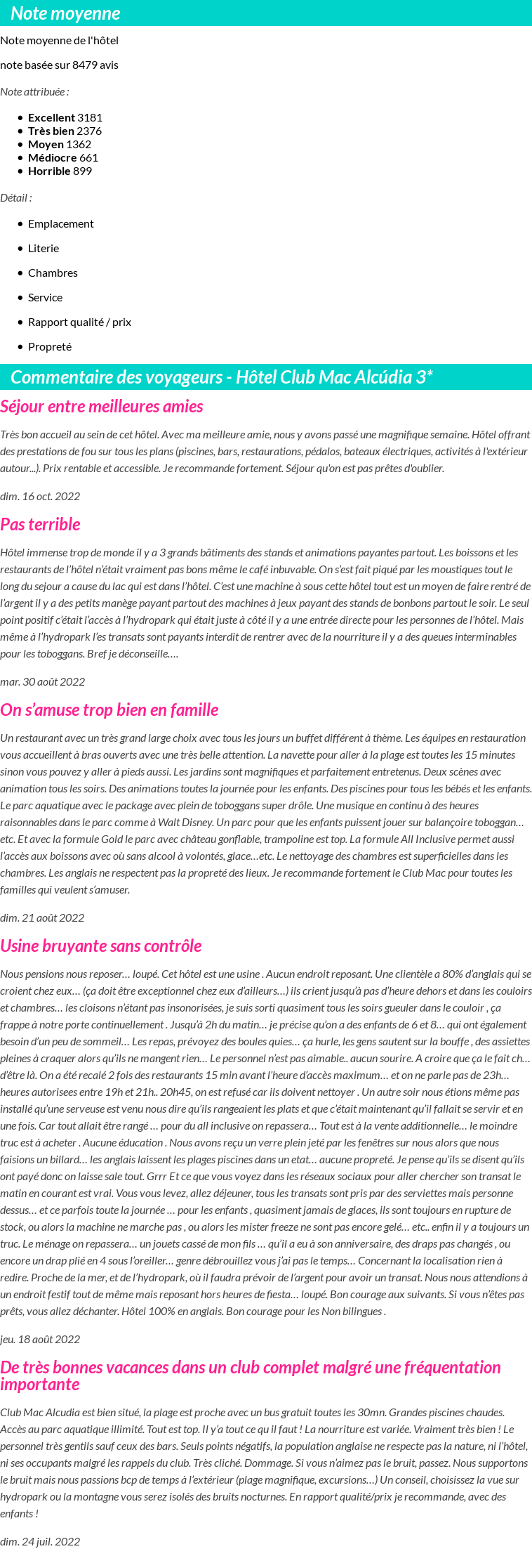 Avis clients