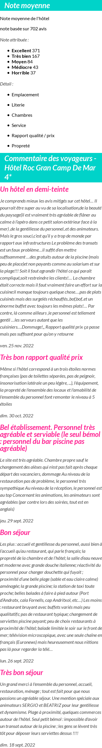 Avis clients