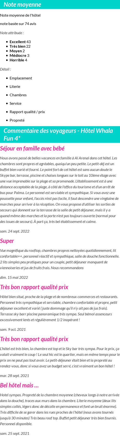 Avis clients