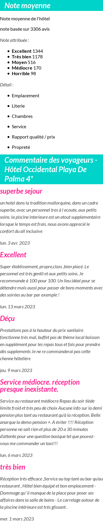 Avis clients