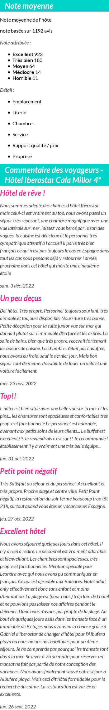 Avis clients