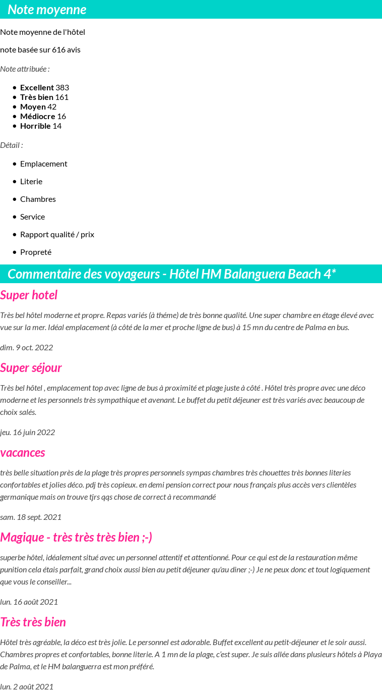 Avis clients