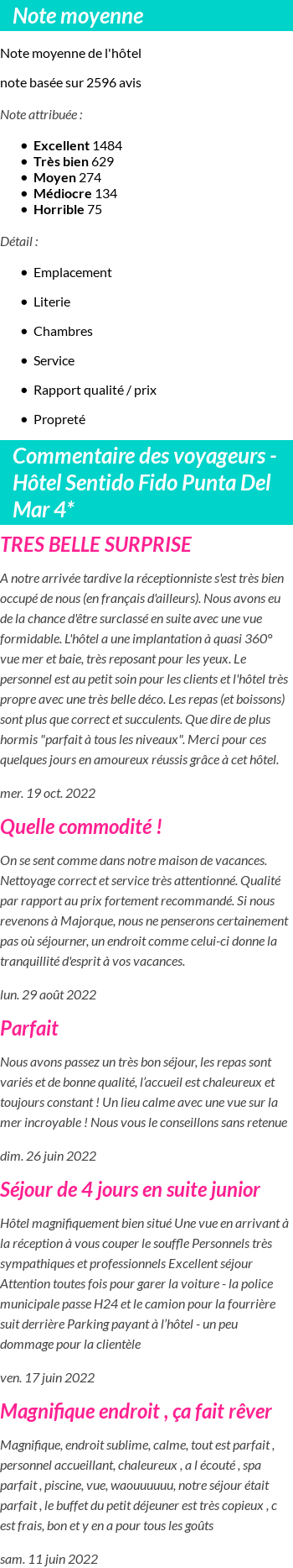 Avis clients