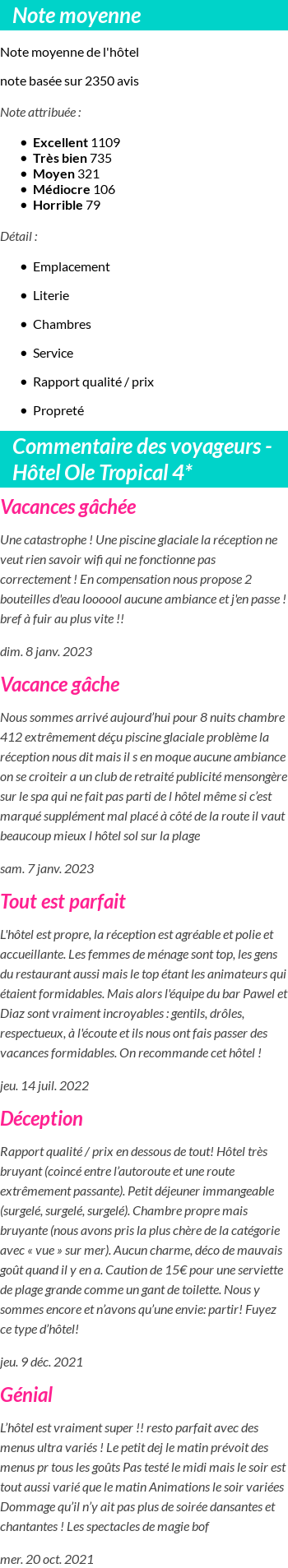 Avis clients