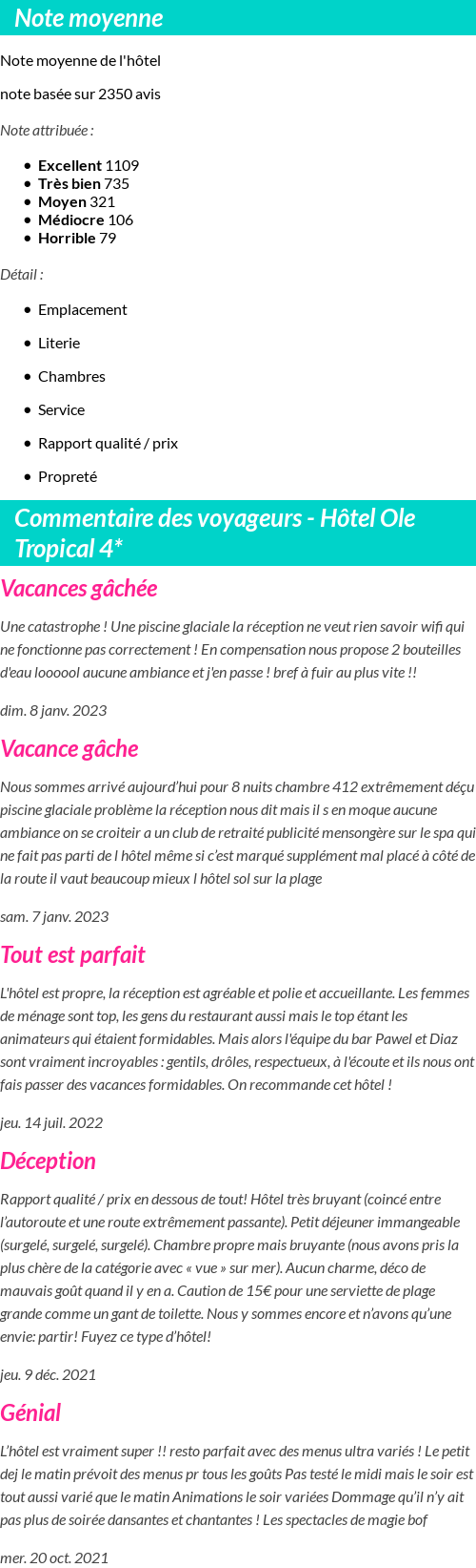 Avis clients