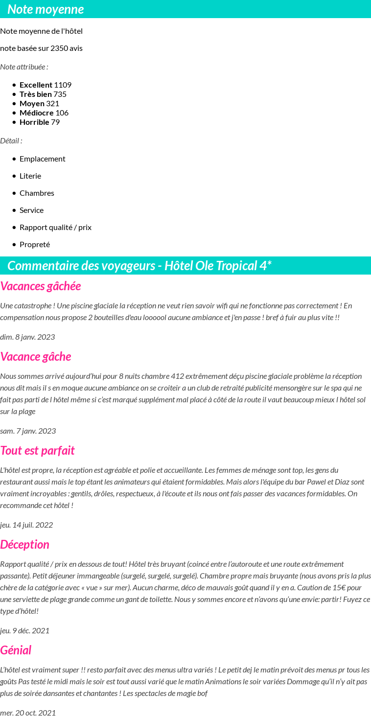 Avis clients