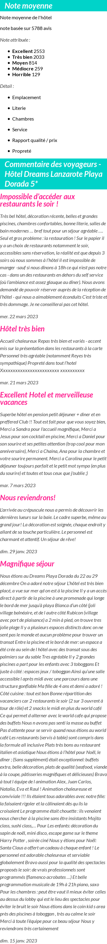 Avis clients