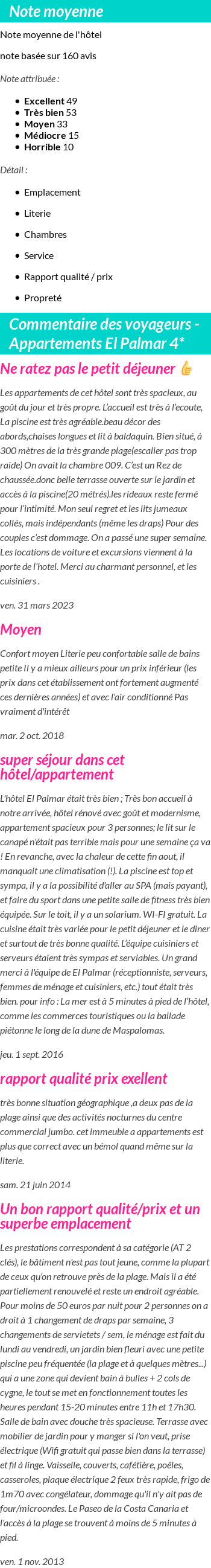 Avis clients