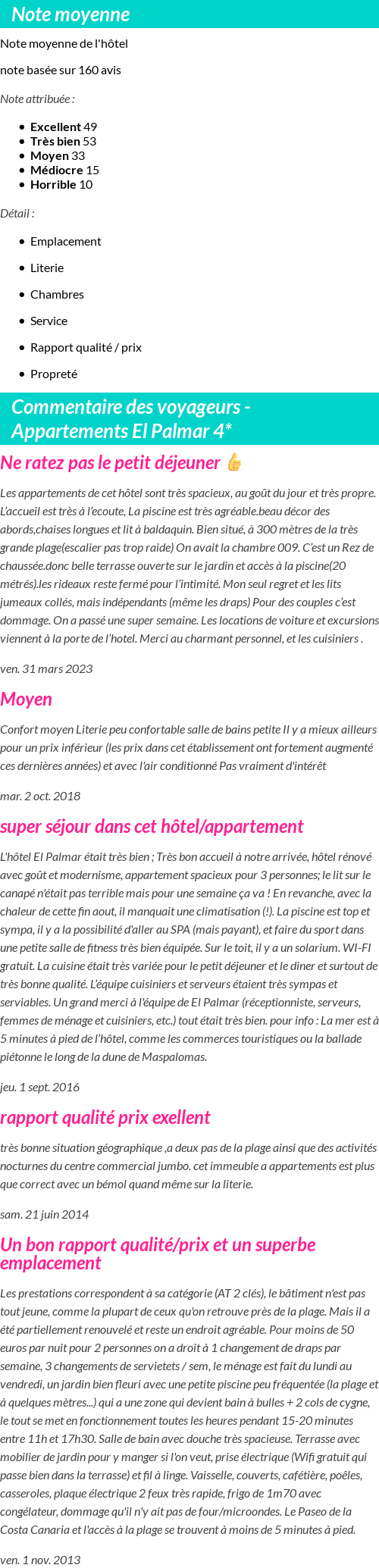 Avis clients