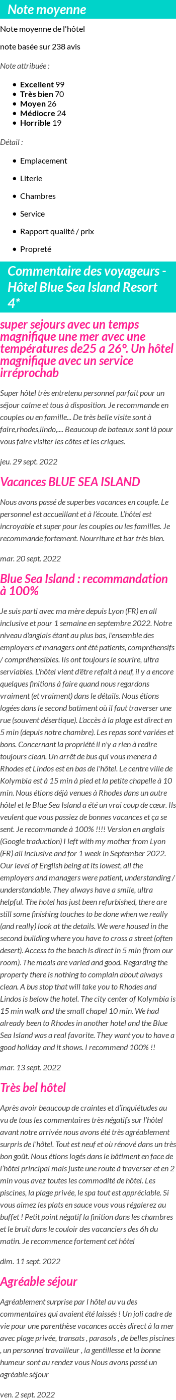 Avis clients
