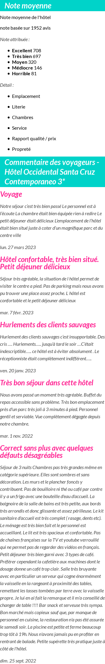 Avis clients