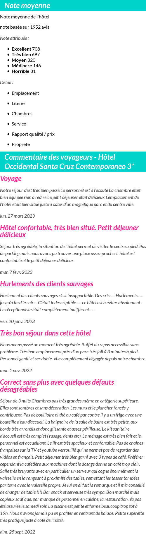 Avis clients