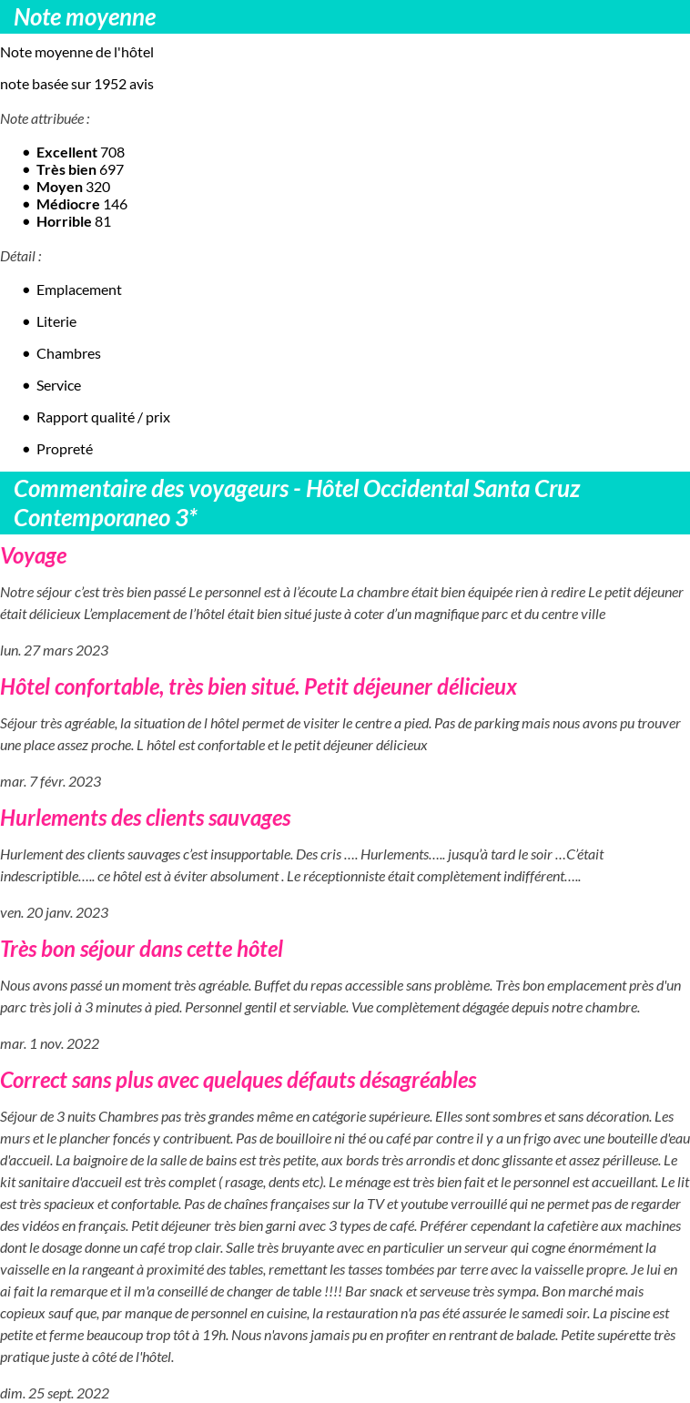 Avis clients