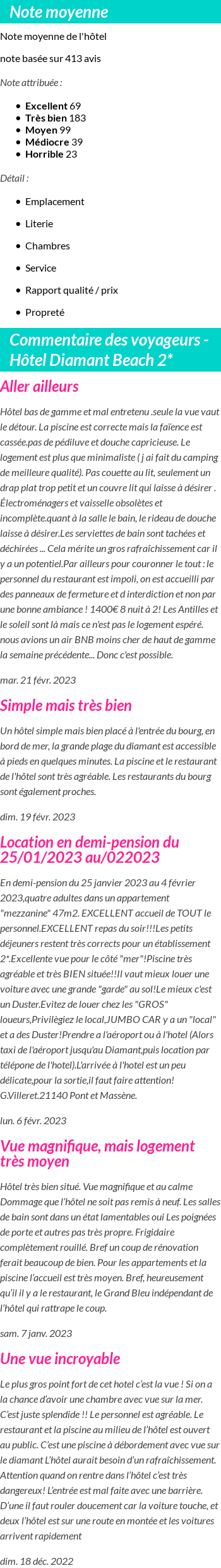 Avis clients