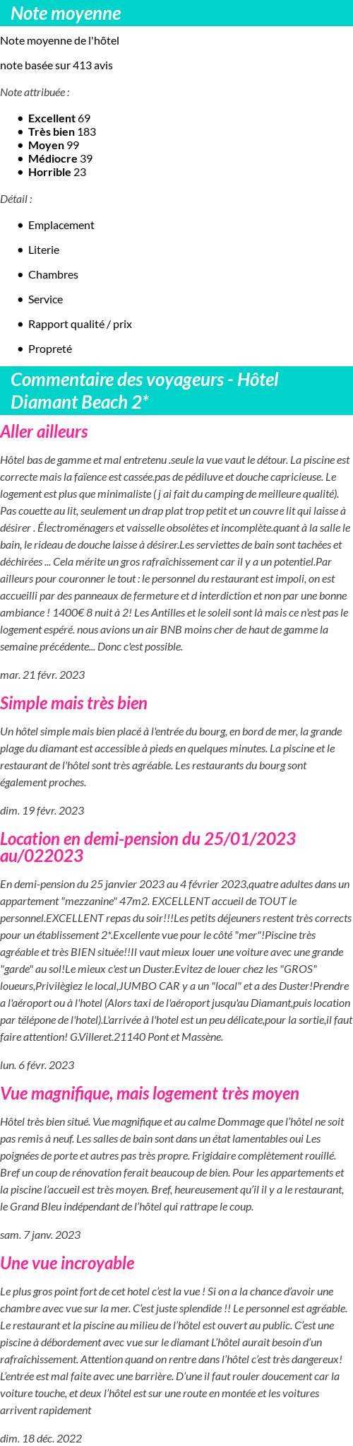 Avis clients