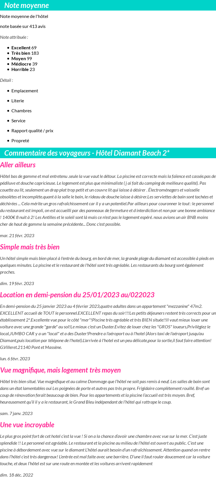 Avis clients