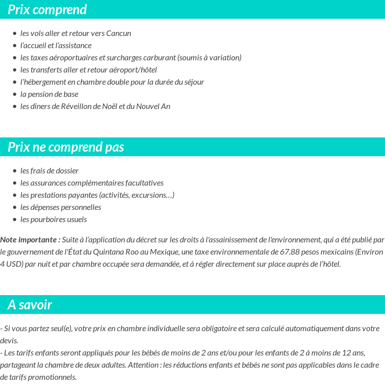 Conditions tarifaires