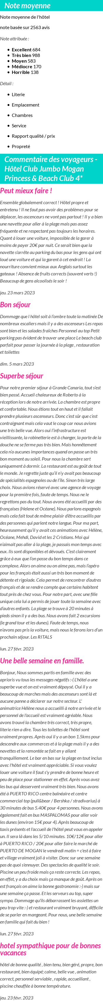 Avis clients