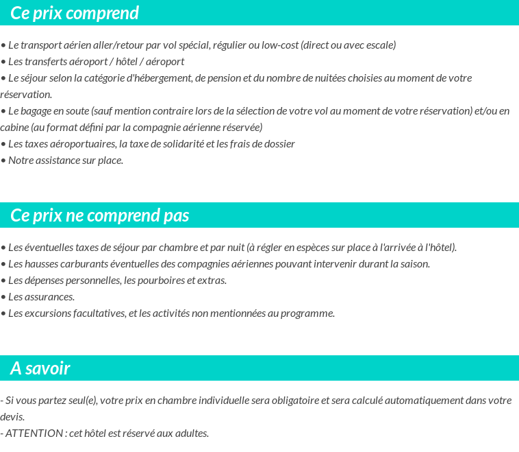 Conditions tarifaires