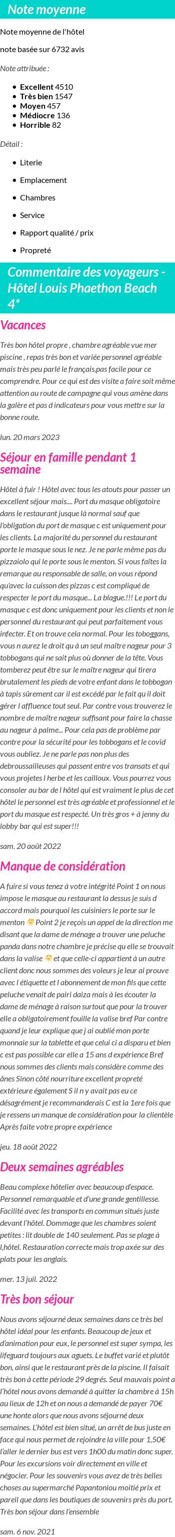 Avis clients