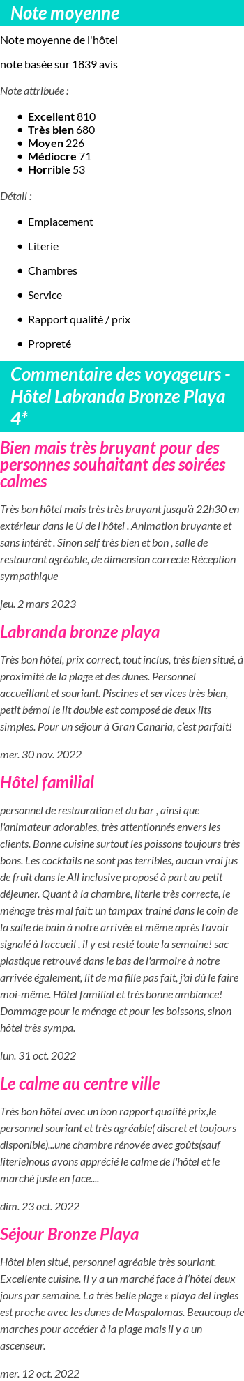Avis clients