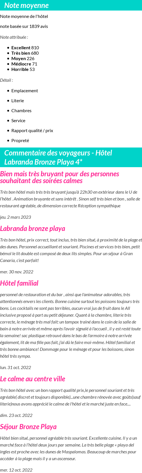 Avis clients