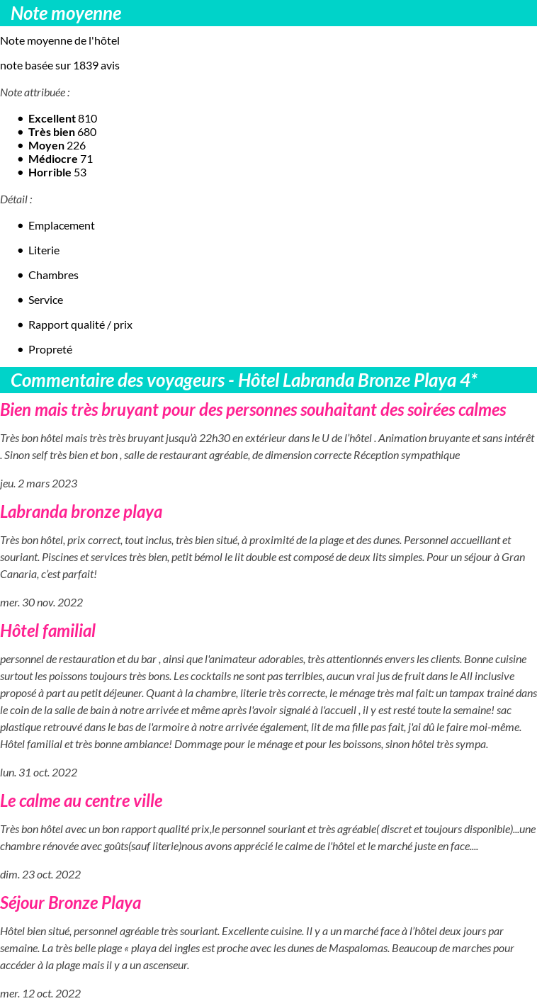 Avis clients