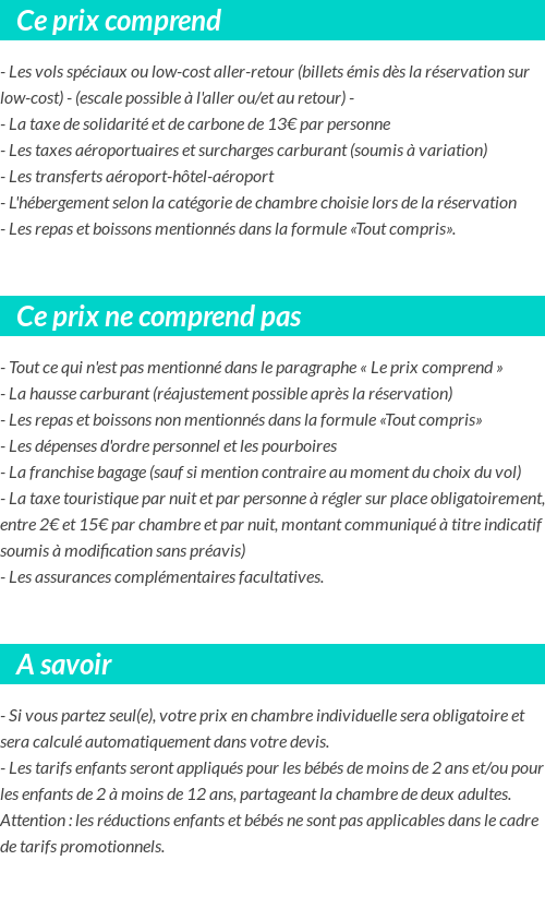 Conditions tarifaires