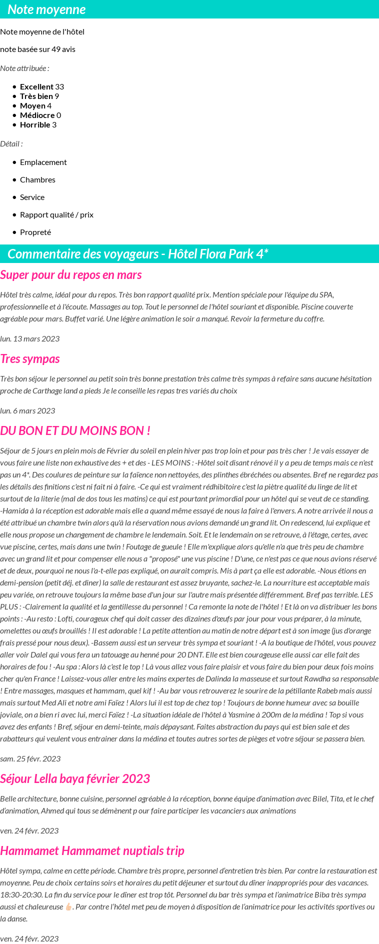 Avis clients
