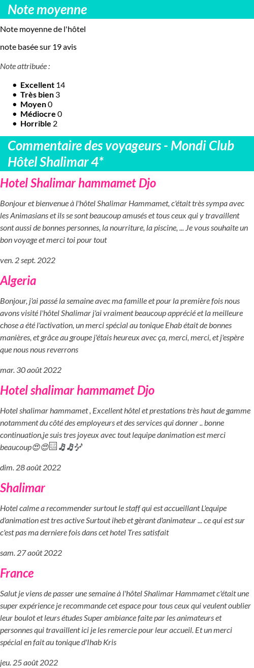 Avis clients