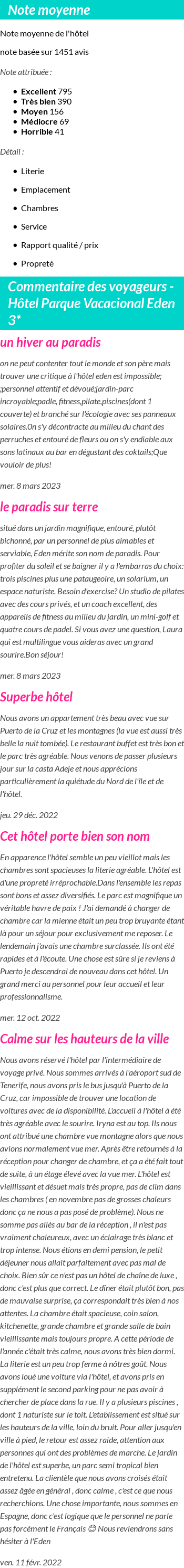 Avis clients